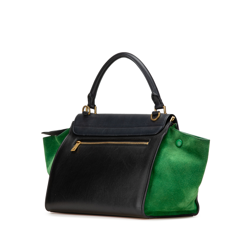 Pre-Loved Celine Medium Tricolor Leather Trapeze Satchel - Picture 2 of 12